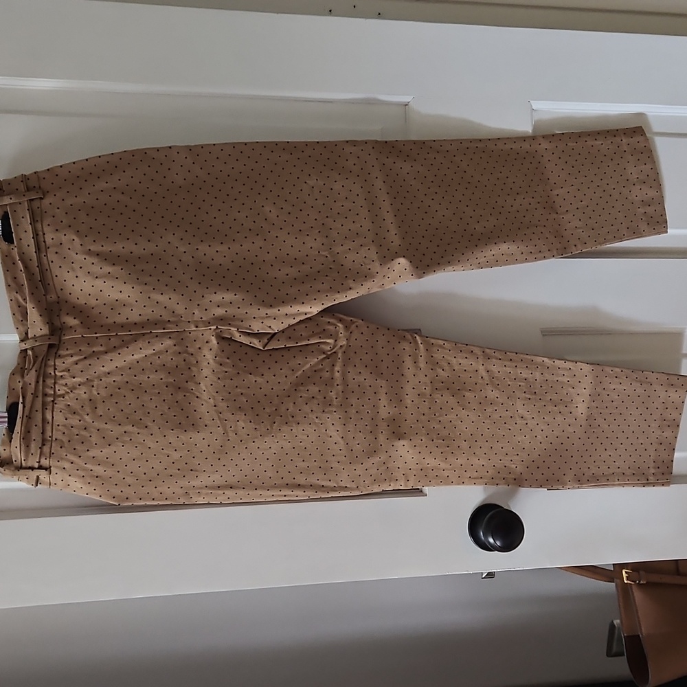 Jules & Leopold Tan With Black Polka Dot Pull On Pants - Picture 4 of 4